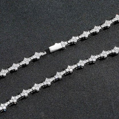 Plum Blossom Tennis Bracelet Necklace