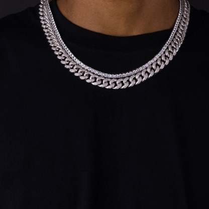 20mm Cuban Chain & 5mm Tennis Chain Bundle