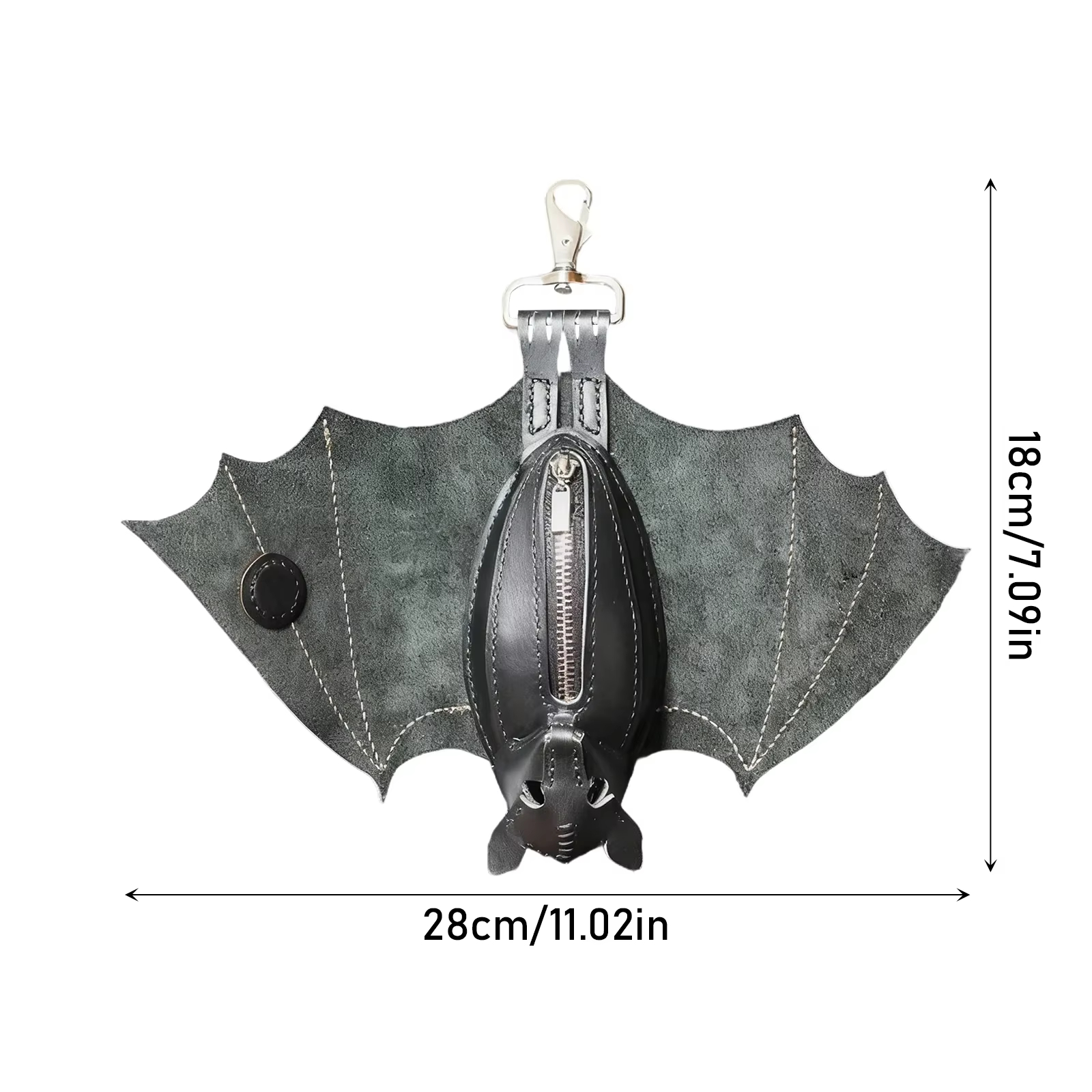 Handmade leather bat wallet