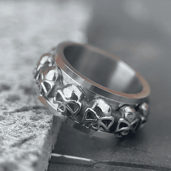 Skull Fidget Spinner Ring