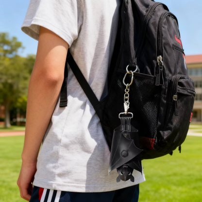 Handmade leather bat wallet