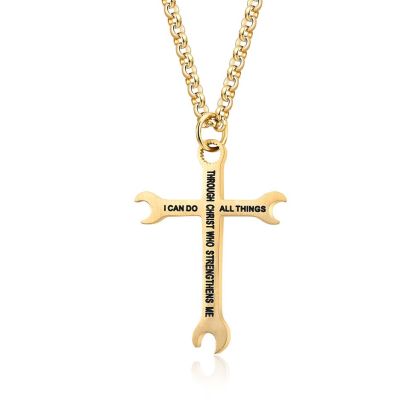 Hip Hop Trend Wrench Cross Necklace