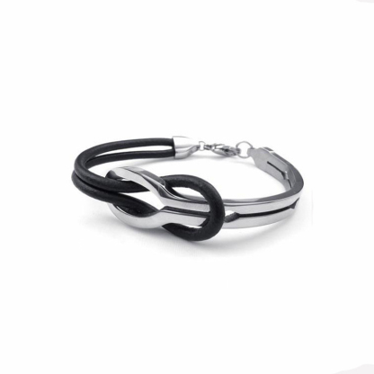 Personalized asymmetrical red and black bracelet