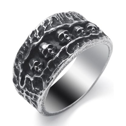 Hip Hop Punk Skull Titanium Rings