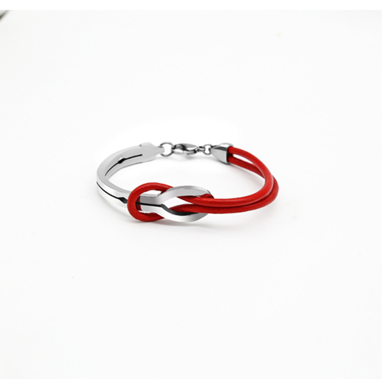 Personalized asymmetrical red and black bracelet