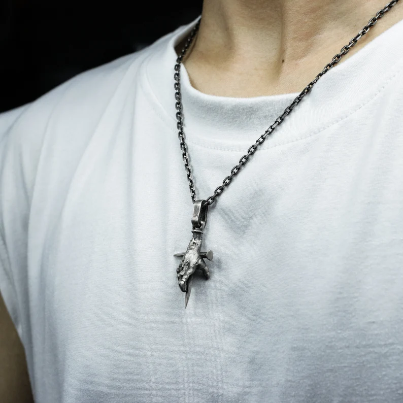 Devil's Hand Nail Cross Pendant