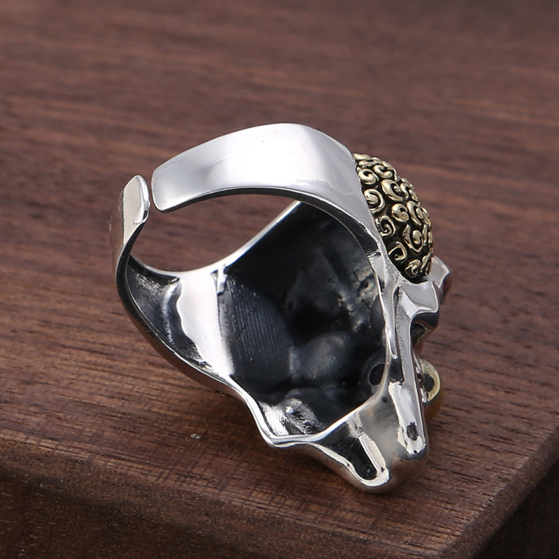 Skull inlaid copper creative punk ring