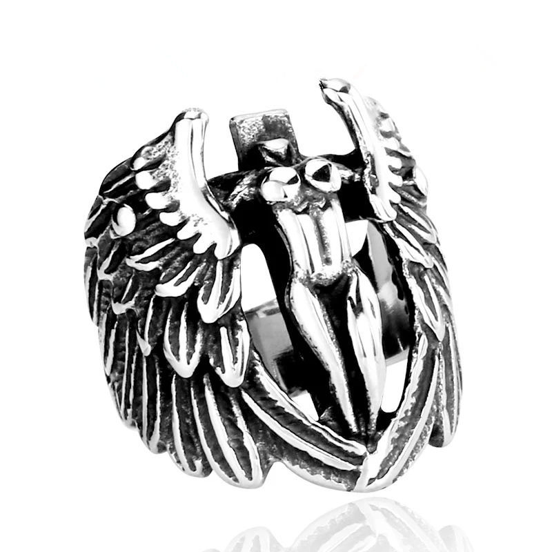 Angel Wings Cross Ring