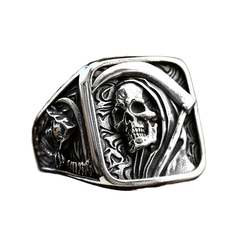 Death Scythe Skull Ring