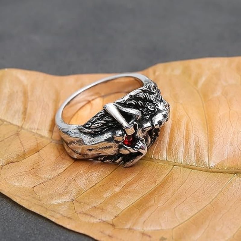 Hip Hop Gothic Titanium and Steel Vintage Ring