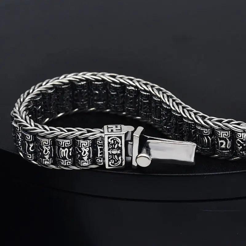 Buddhist Scripture Blessing Bracelet - Viking Jewelry - Urcsilver