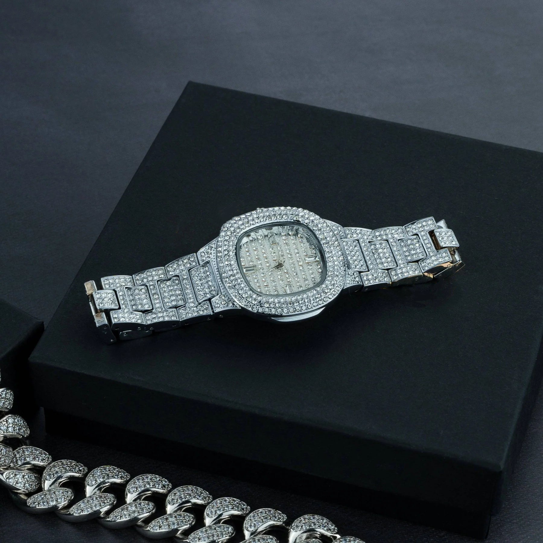 Premium 20mm Cuban Chain, Cuban Bracelet & Watch Bundle