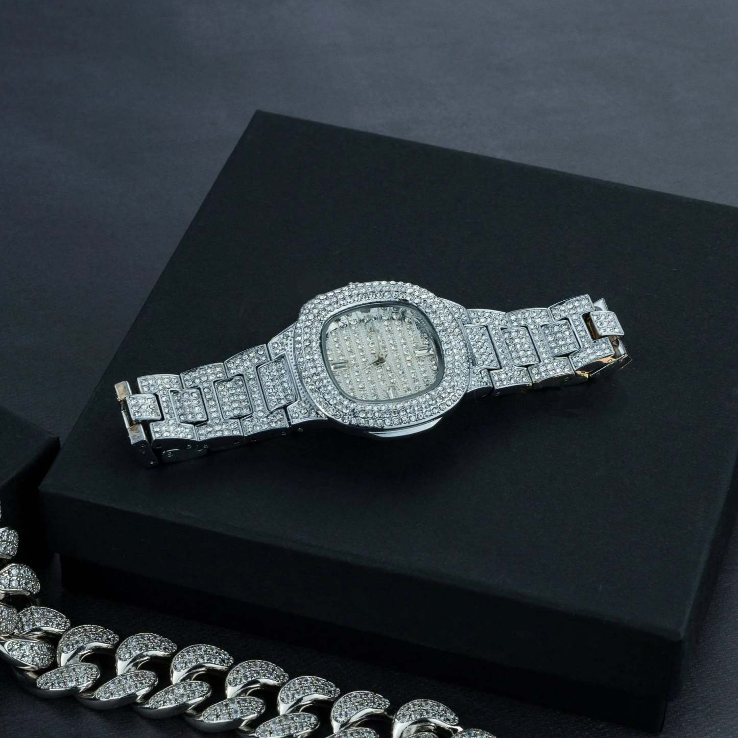 Premium 20mm Cuban Chain, Cuban Bracelet & Watch Bundle