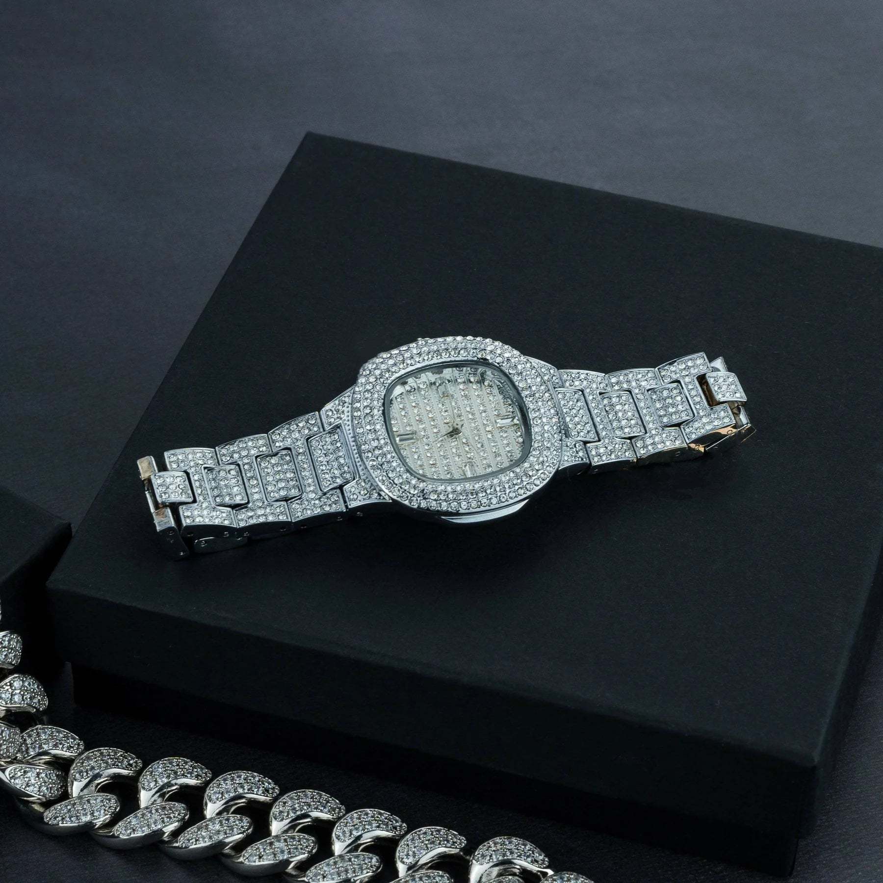 Premium 20mm Cuban Chain, Cuban Bracelet & Watch Bundle