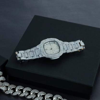 Premium 20mm Cuban Chain, Cuban Bracelet & Watch Bundle