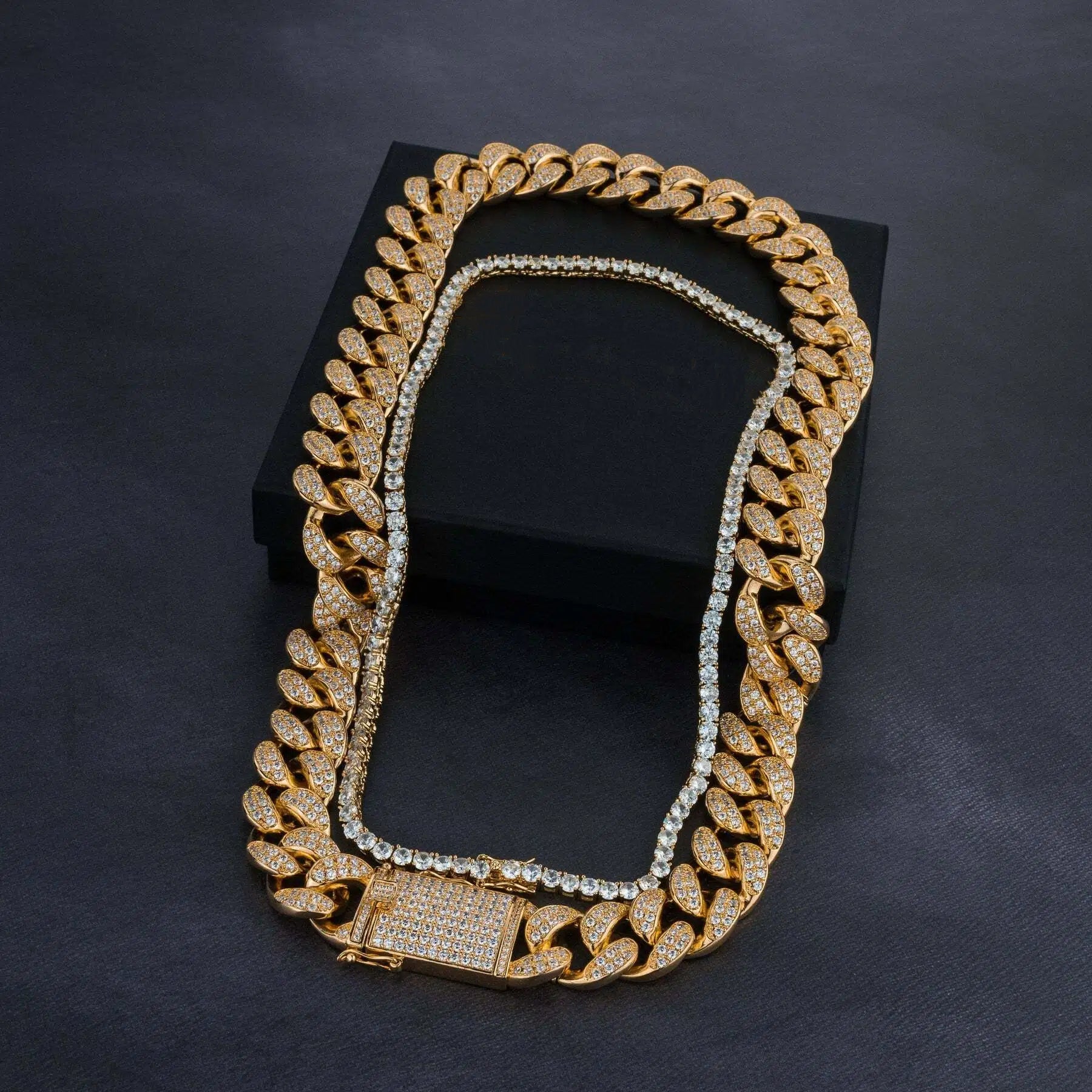 20mm Cuban Chain & 5mm Tennis Chain Bundle