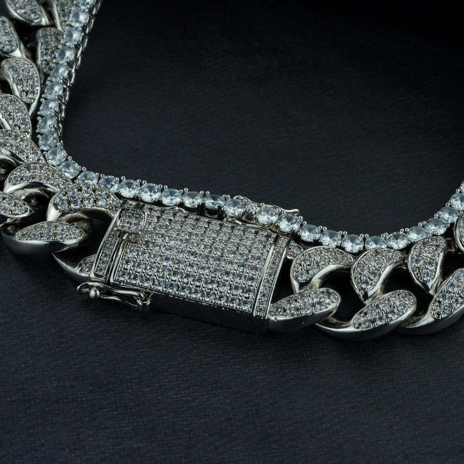 20mm Cuban Chain & 5mm Tennis Chain Bundle