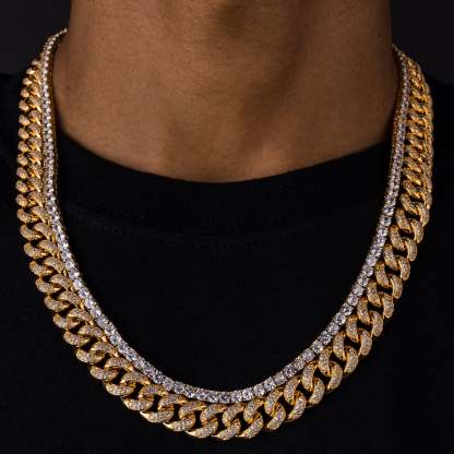 20mm Cuban Chain & 5mm Tennis Chain Bundle