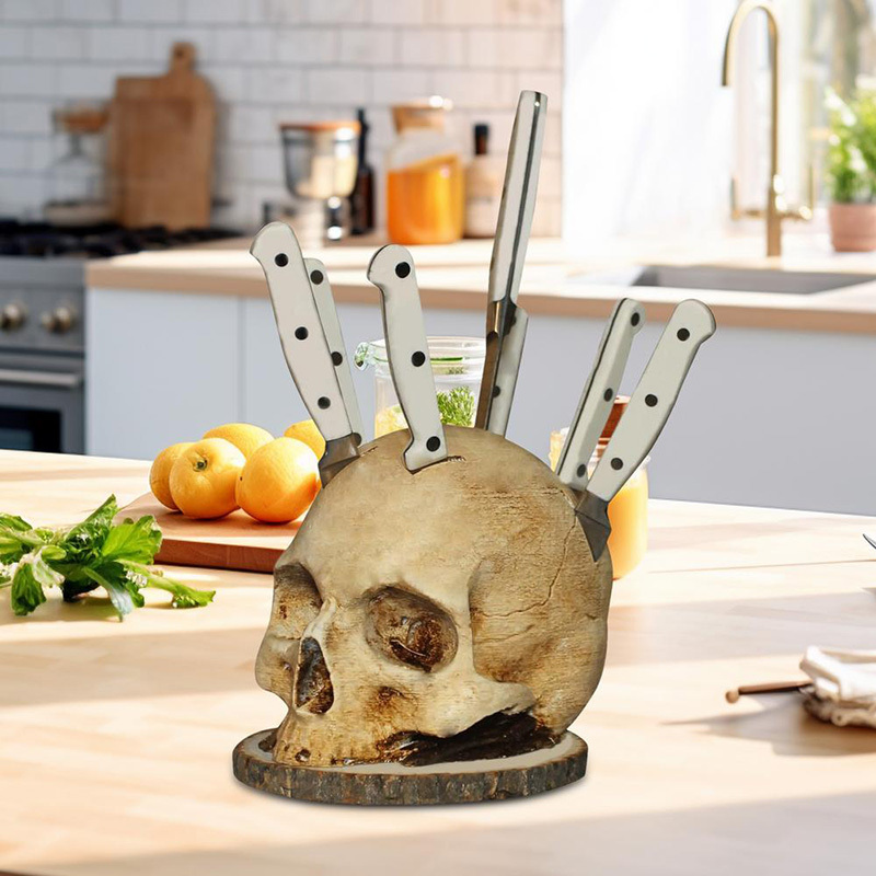 Gothic Skull Knife Organizer Holder