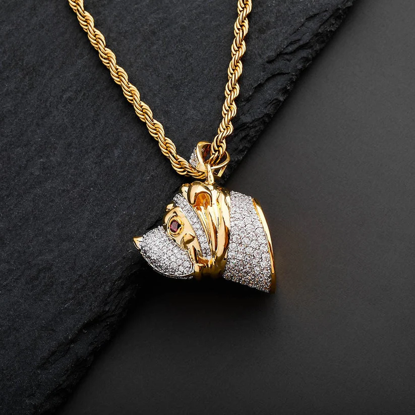 Gold Plated Pit Bull Pendant