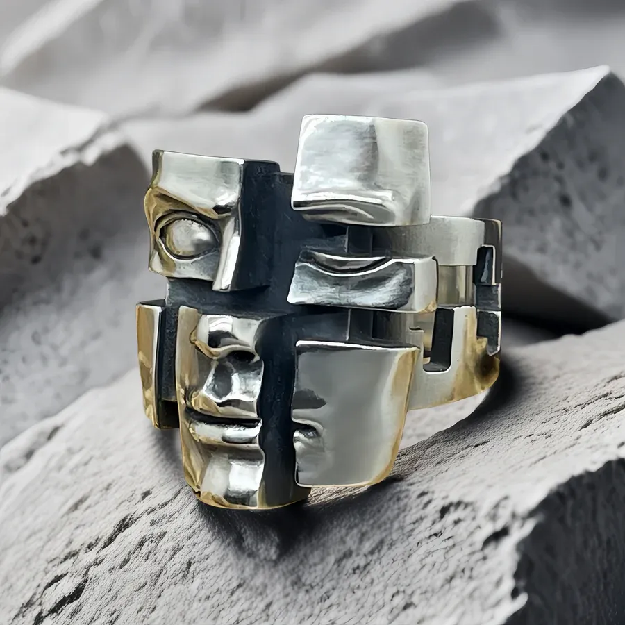 Split Personality Mask Ring