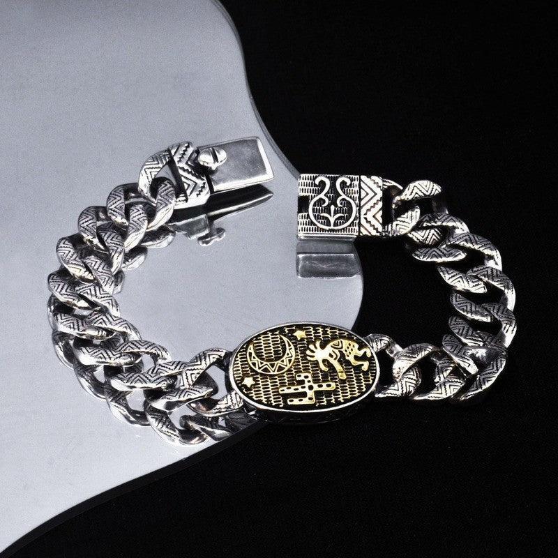 Indian Cuban Bracelet - Viking Jewelry - Urcsilver