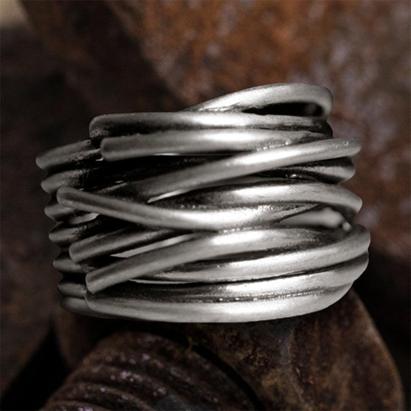 Irregular Lines Multilayer Winding Ring - Viking Jewelry - Urcsilver