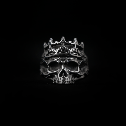 Retro Punk Crown Skull Ring