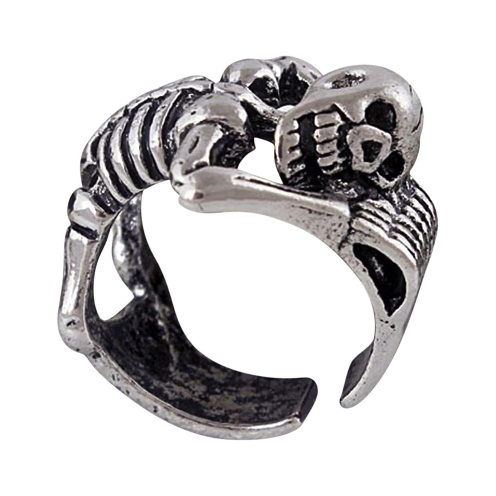 Titanium Steel The Skull Hand Rebel Ring