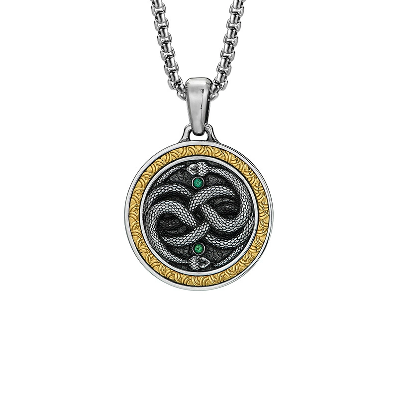 Mobius Infinity Snake Medal Necklace