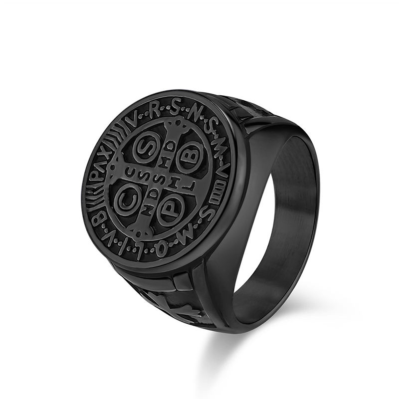 Vintage Exorcist Stainless Steel Cross Ring