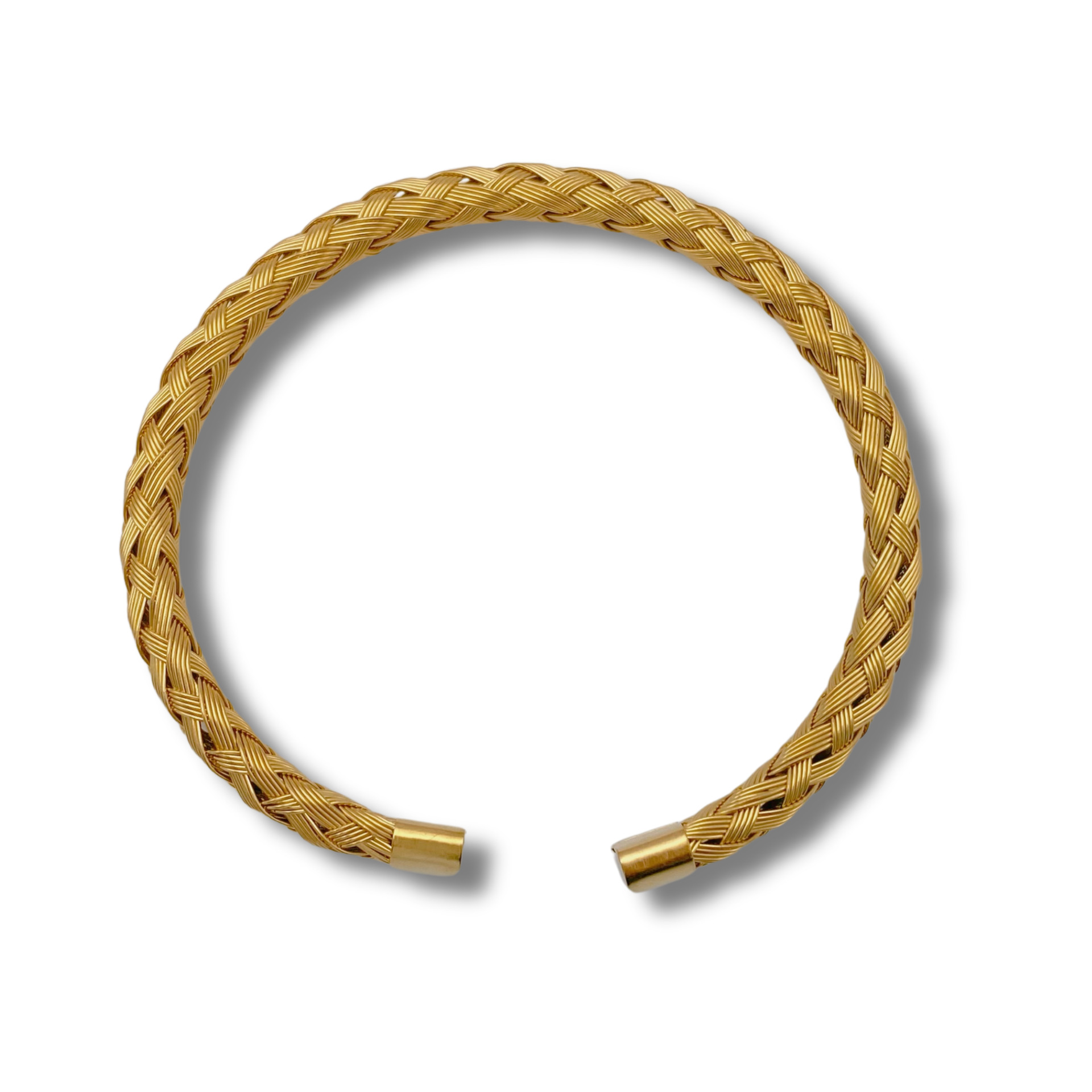 Silver braided bracelet (open)