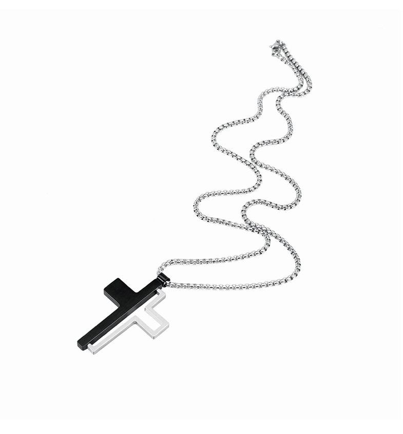 Two-tone cross necklace