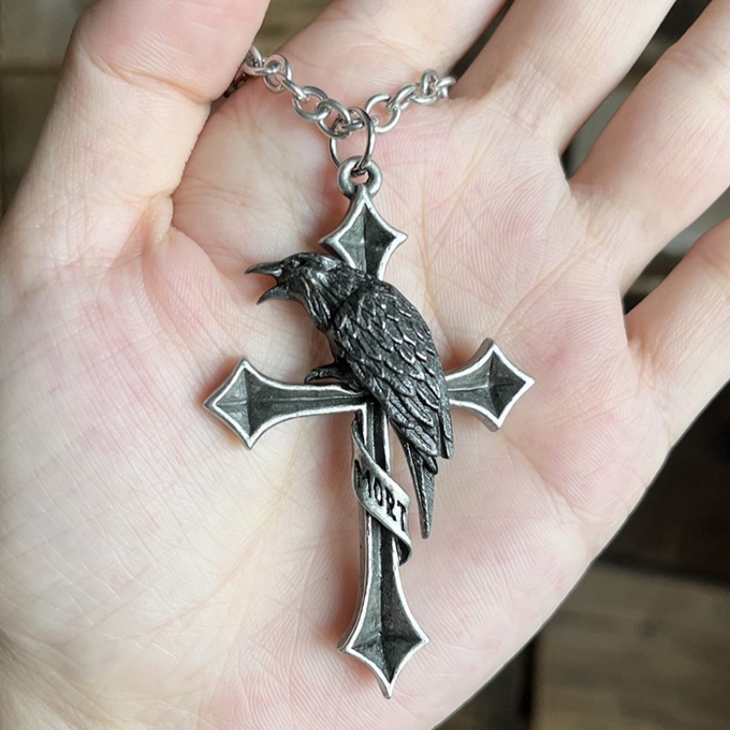 Crow Cross Necklace