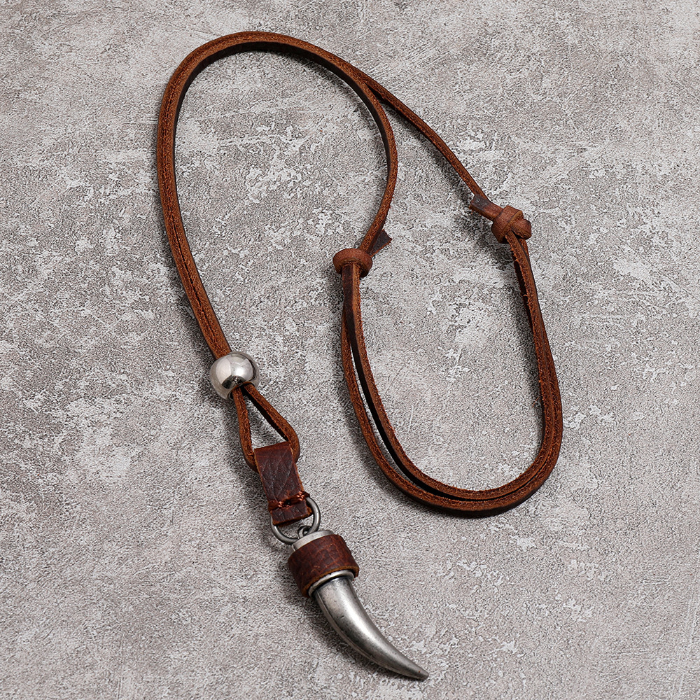 Metal wolf tooth necklace