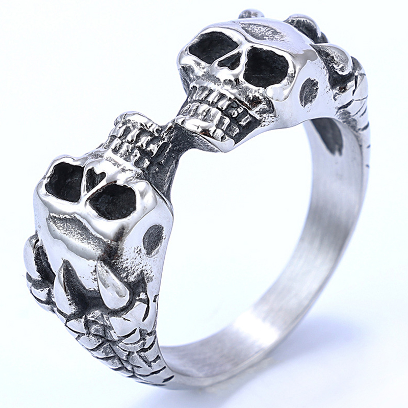 Vintage Dark Punk Skull Men's Ring