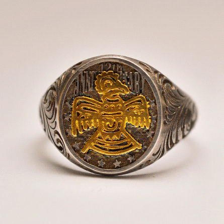 Golden Thunderbird Signet Ring