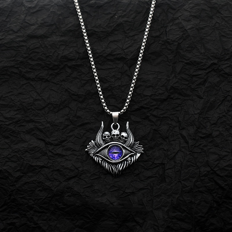 Vintage Evil Eye Skull Necklace