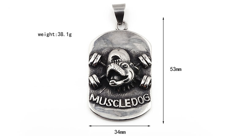 3D Sports Muscle Dog Necklace