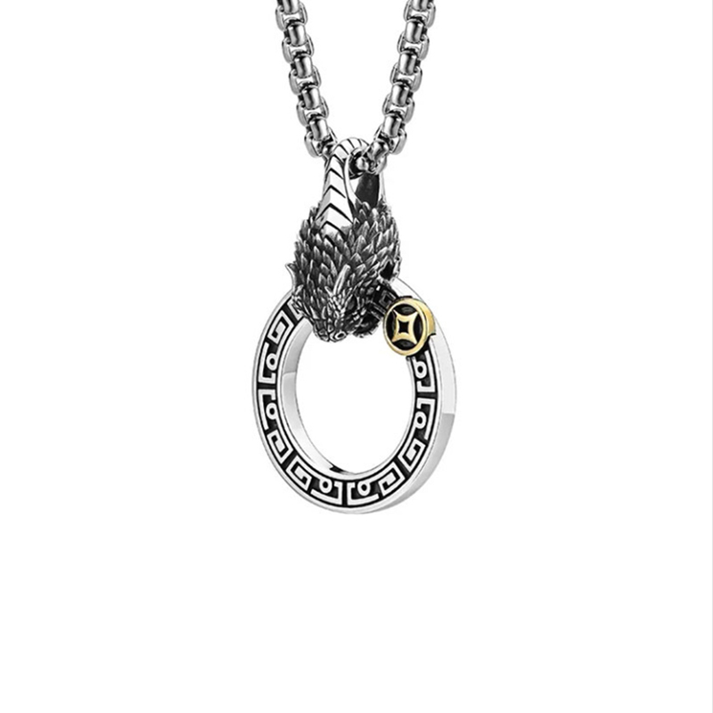 3D snake necklace with fortune and luck