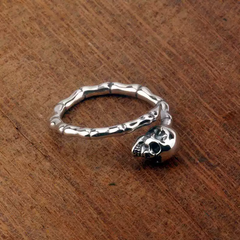 Sterling Silver Skeleton Hand Bone Index Finger Ring