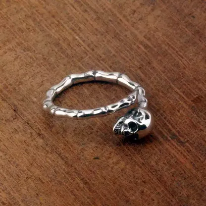 Sterling Silver Skeleton Hand Bone Index Finger Ring