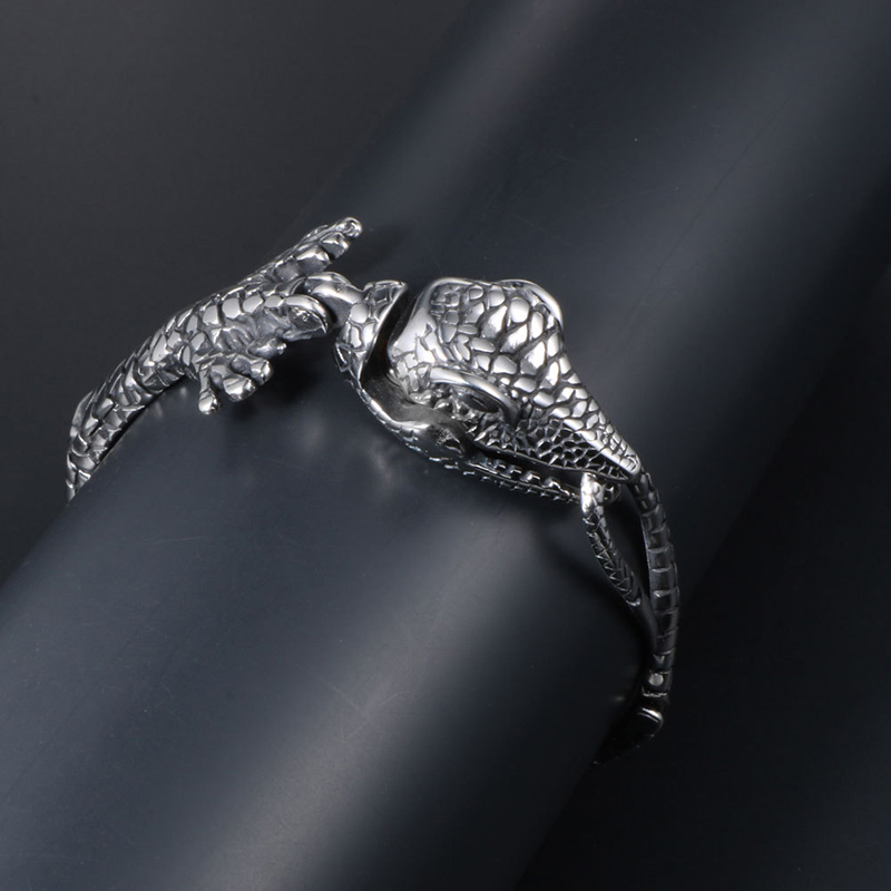 "Unyielding" Dark Alligator Wrap Bracelet