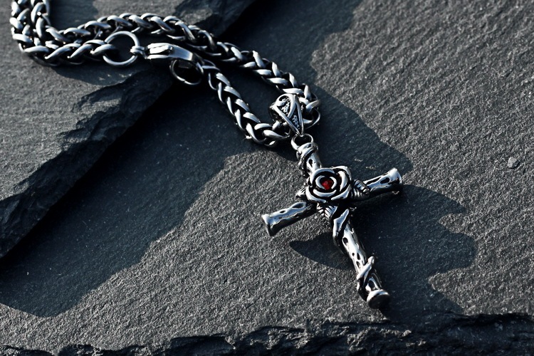 Rose Cross Necklace