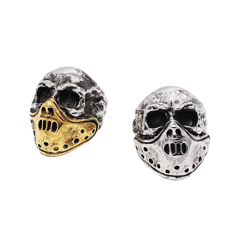 Personalized retro gas mask skull ring