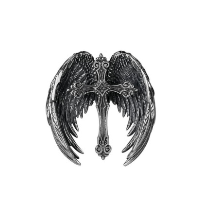 Angel Wing Cross Pendant Men's Necklace