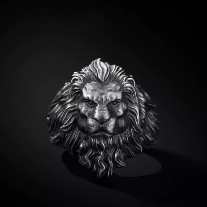 3D lion domineering wide face big ring