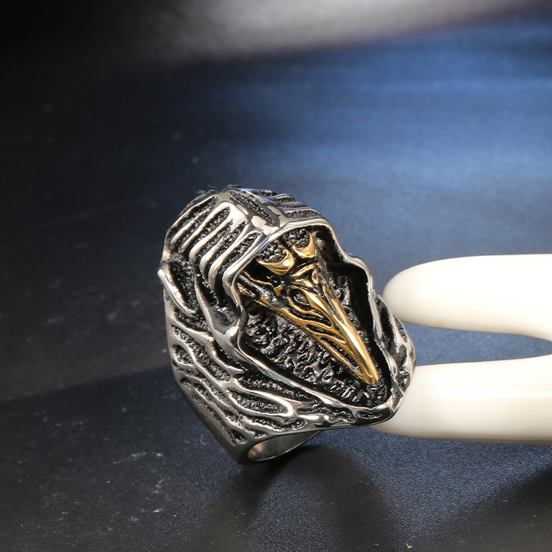 Personalized retro wizard skull ring