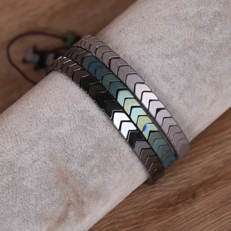 Hematite Arrowhead Braided Bracelet