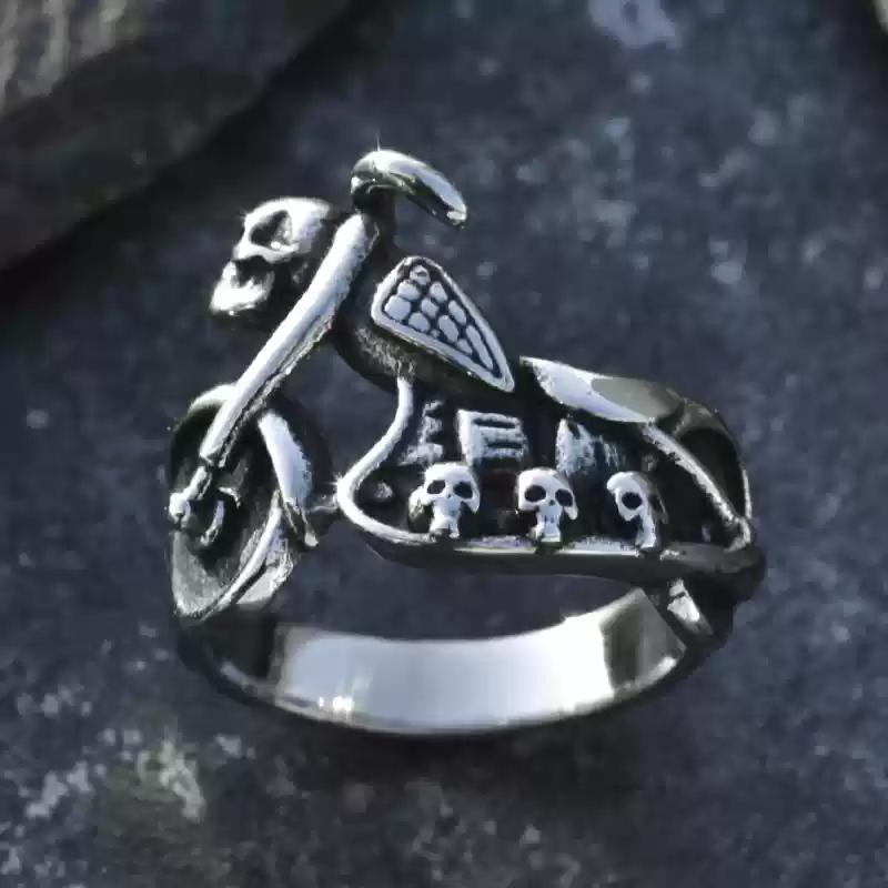 Skull Motorcycle Ring
